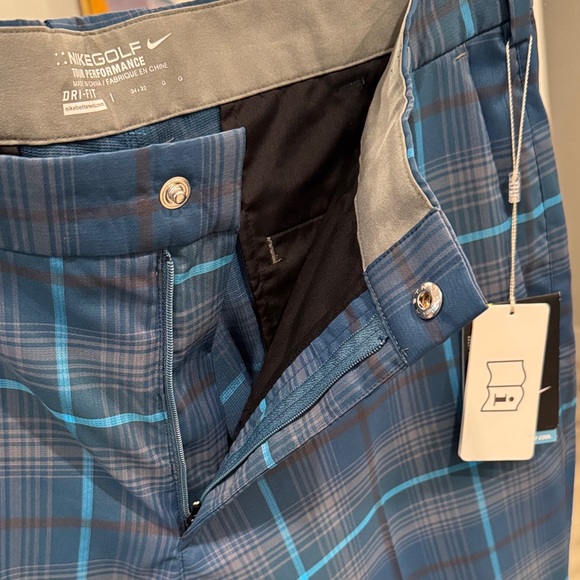 Nike Men's Blue Plaid golf pants - Picture 7 of 8